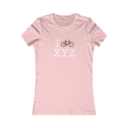 "I Bike ___" women's T, brown bike