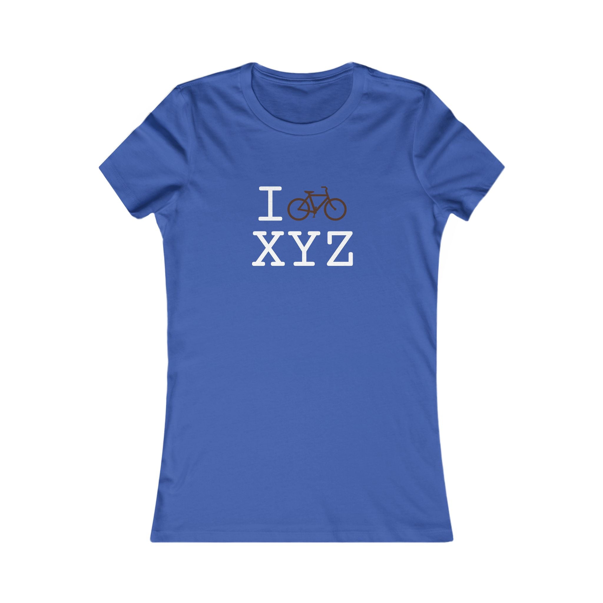 "I Bike ___" women's T, brown bike