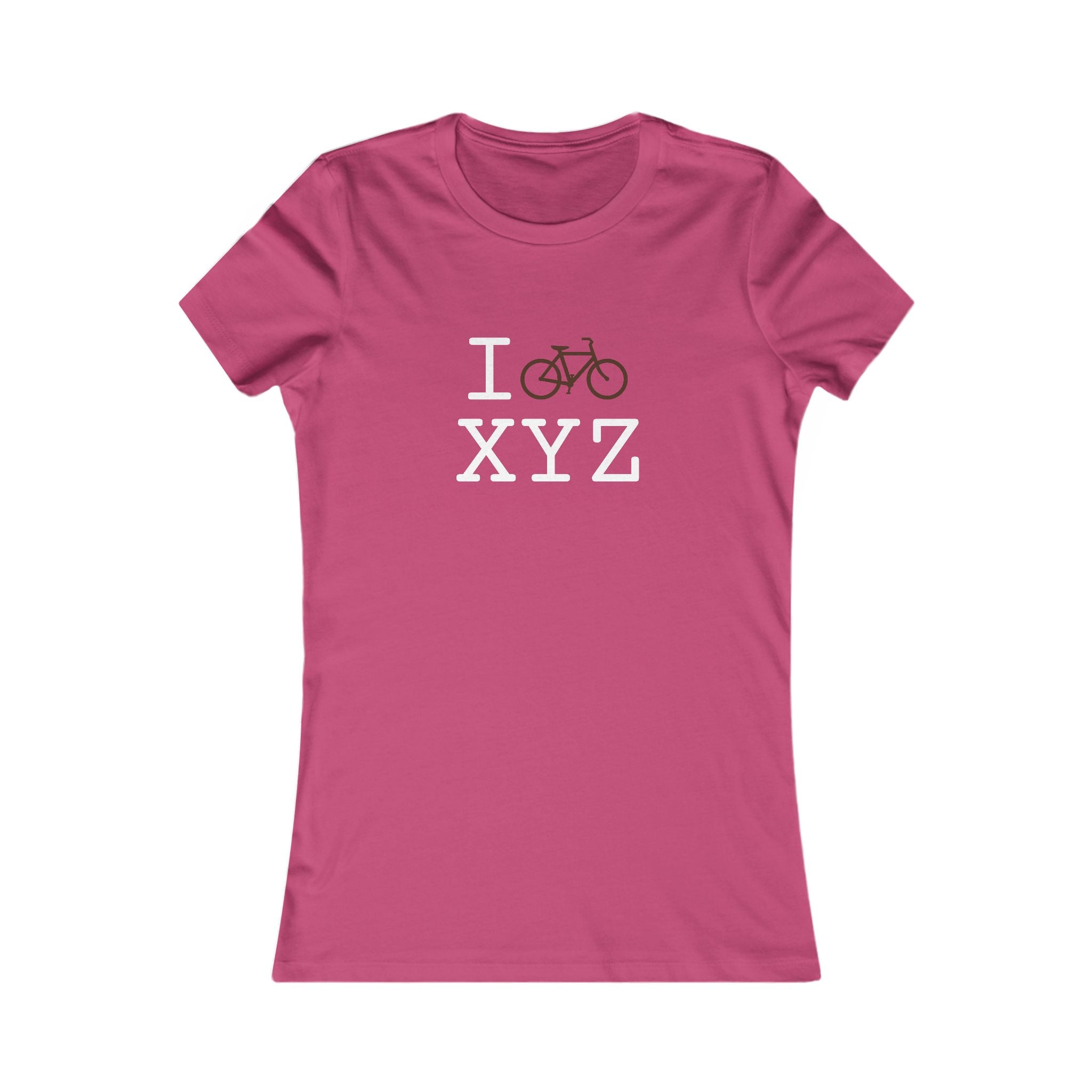 "I Bike ___" women's T, brown bike