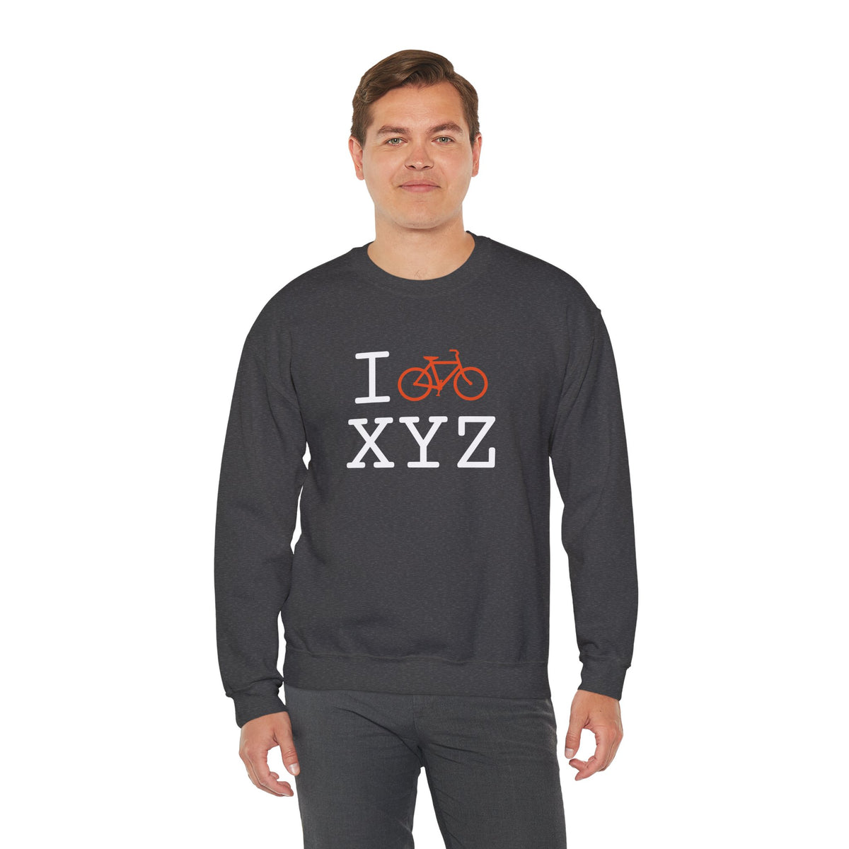 I Bike sweatshirt, orange bike