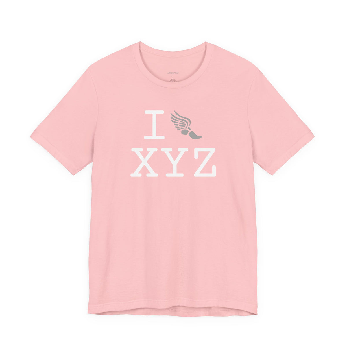 I Run unisex T, grey logo