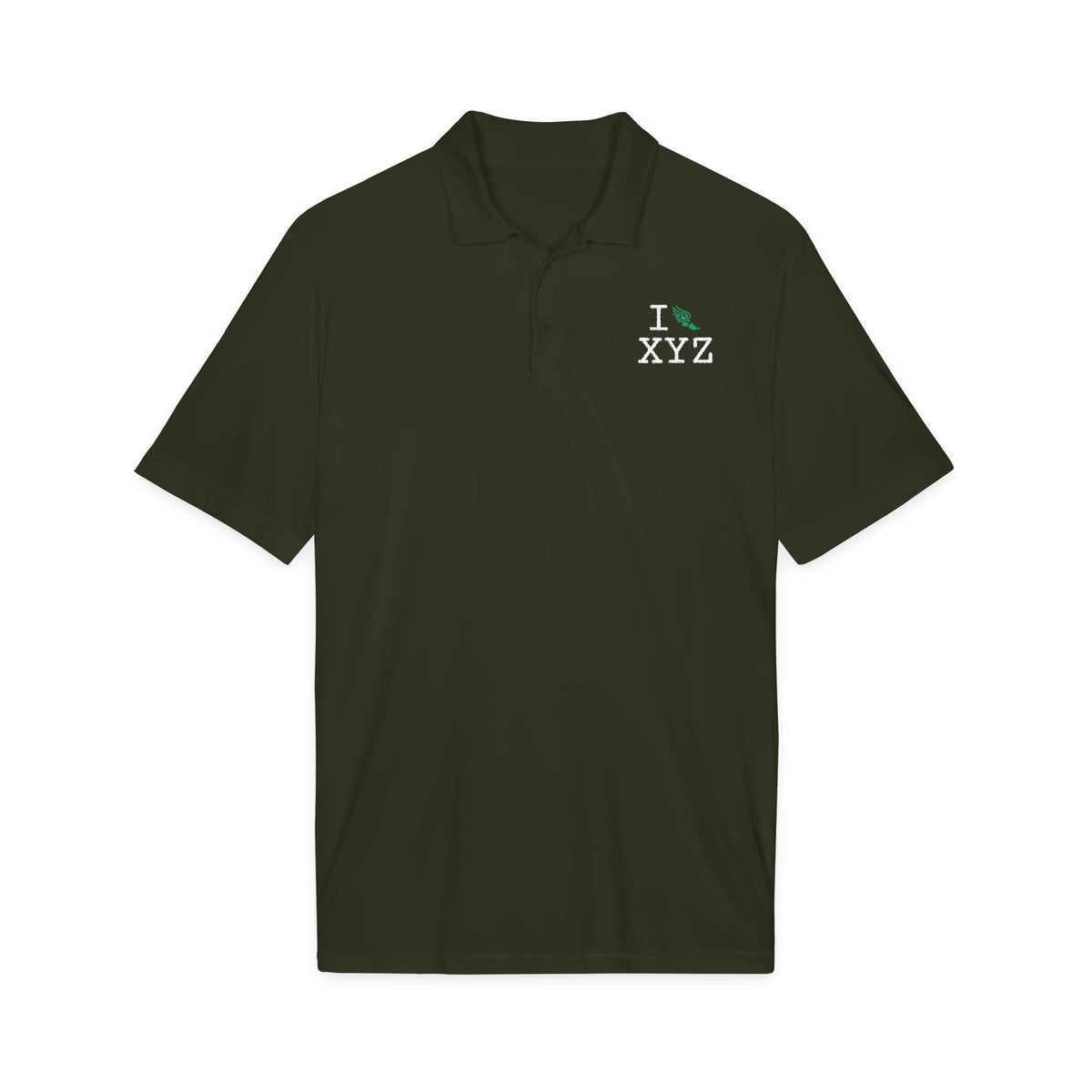 I Run polo, green logo