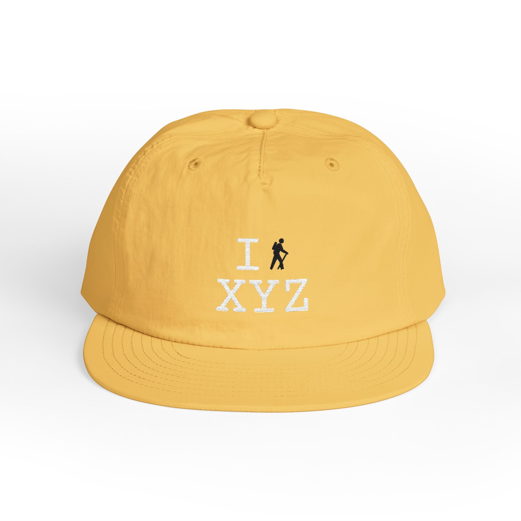 I Hike athletic hat, black hiker