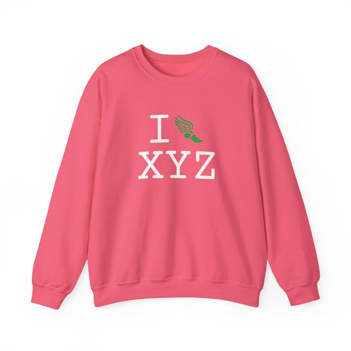 I Run sweatshirt, green logo