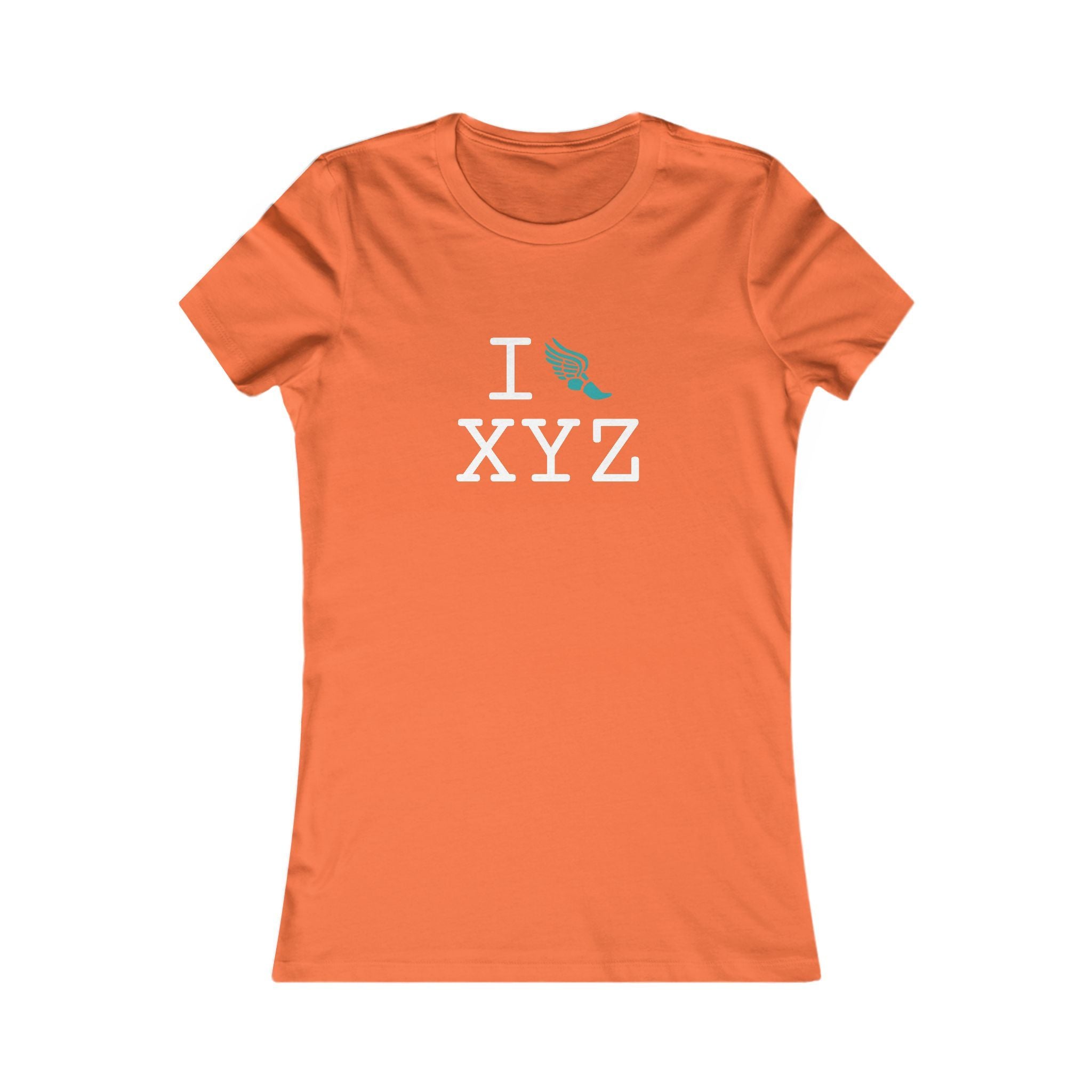 I Run ___ women's T, teal logo