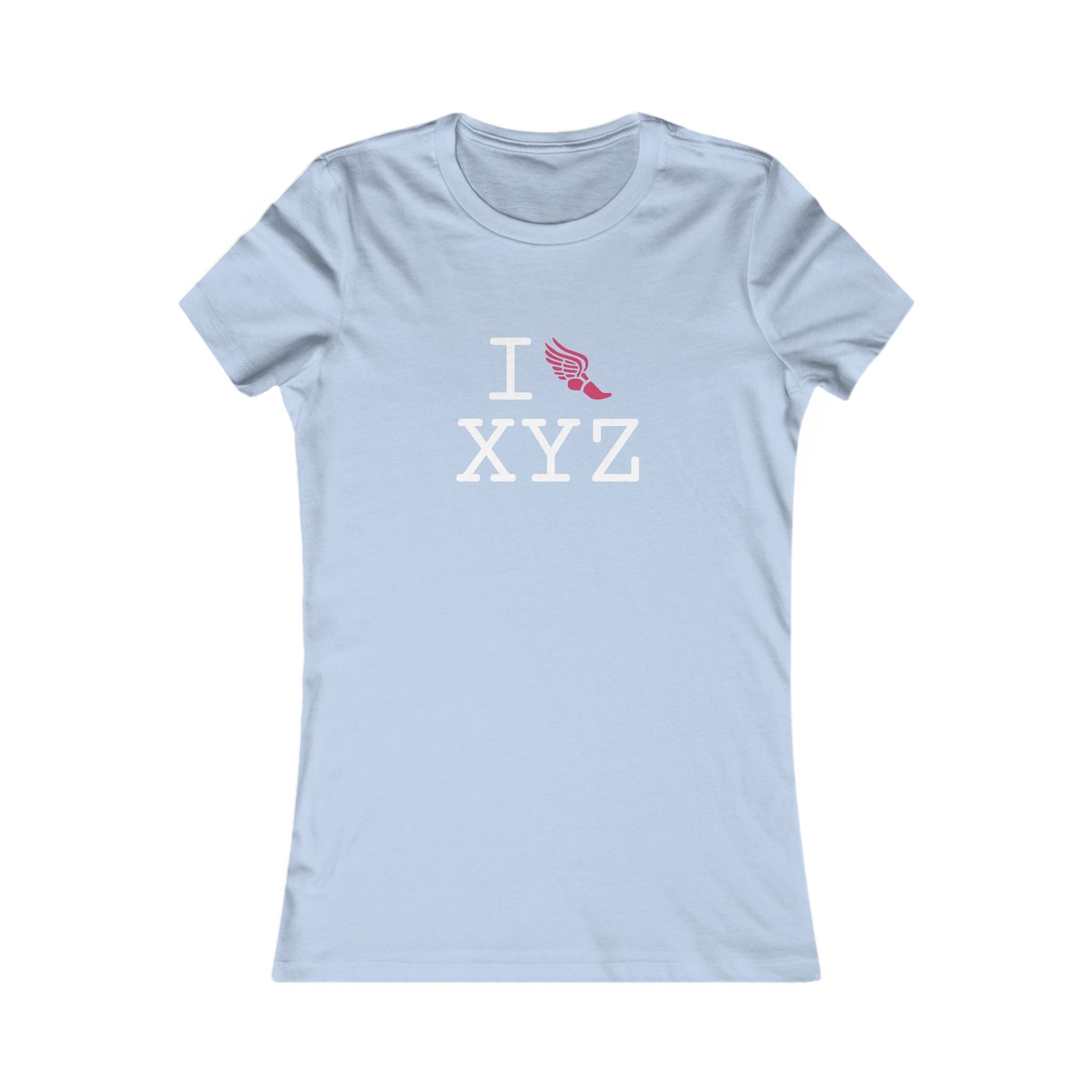 I Run ___ women's T, hot pink logo