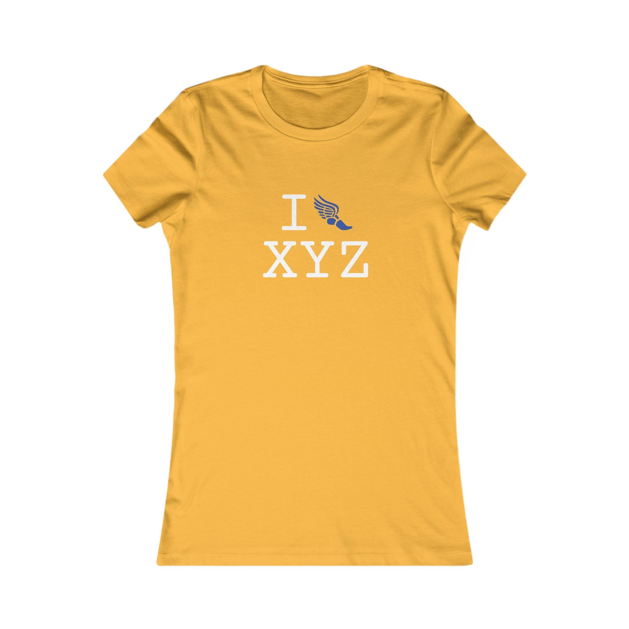 I Run ___ women's T, blue logo