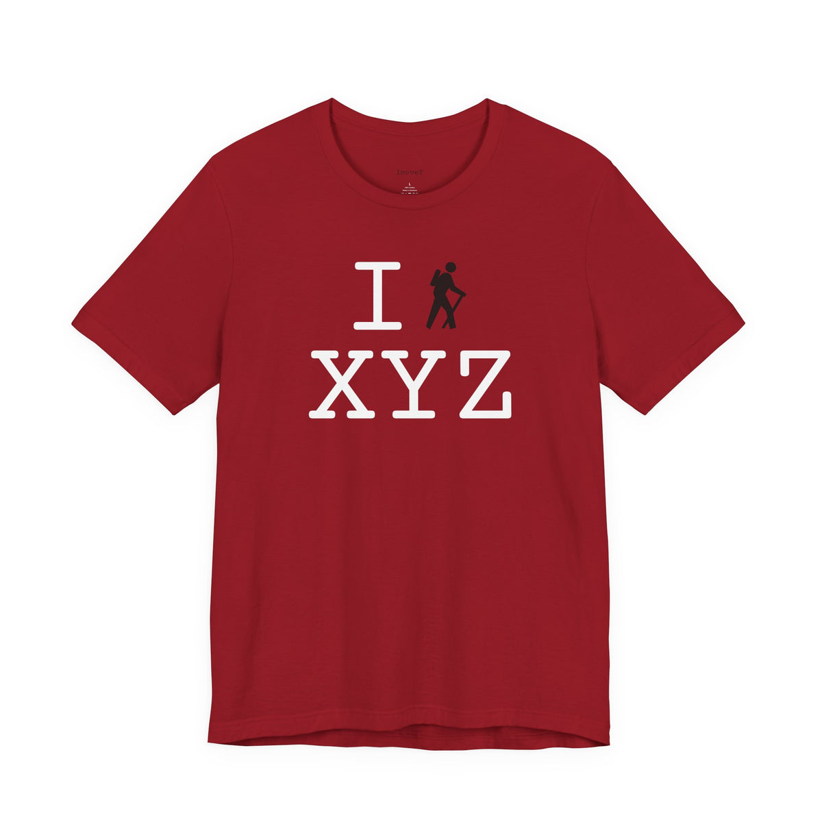 I Hike unisex T, black hiker