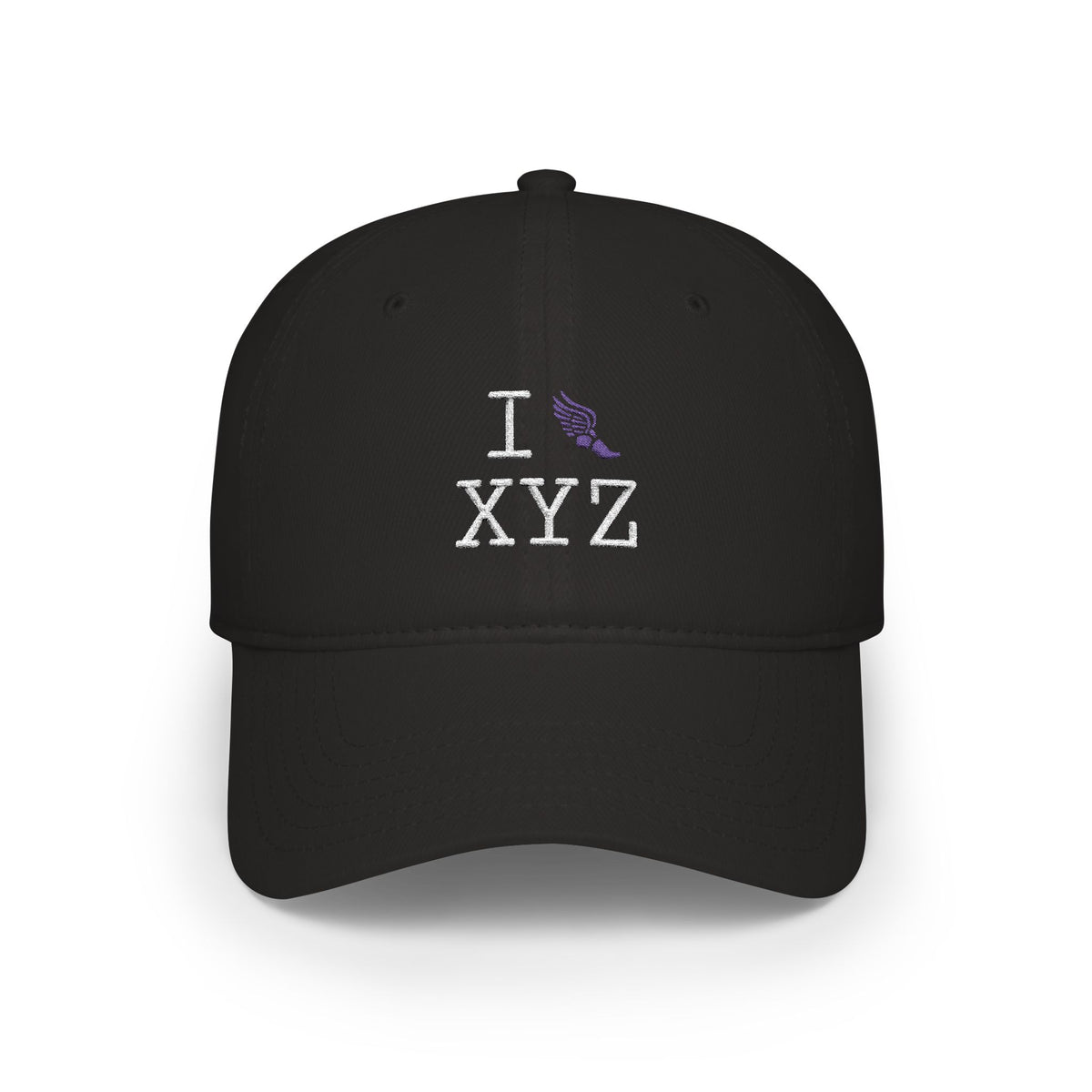 I Run baseball cap, purple logo