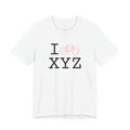I Bike ___ unisex T, pink bike