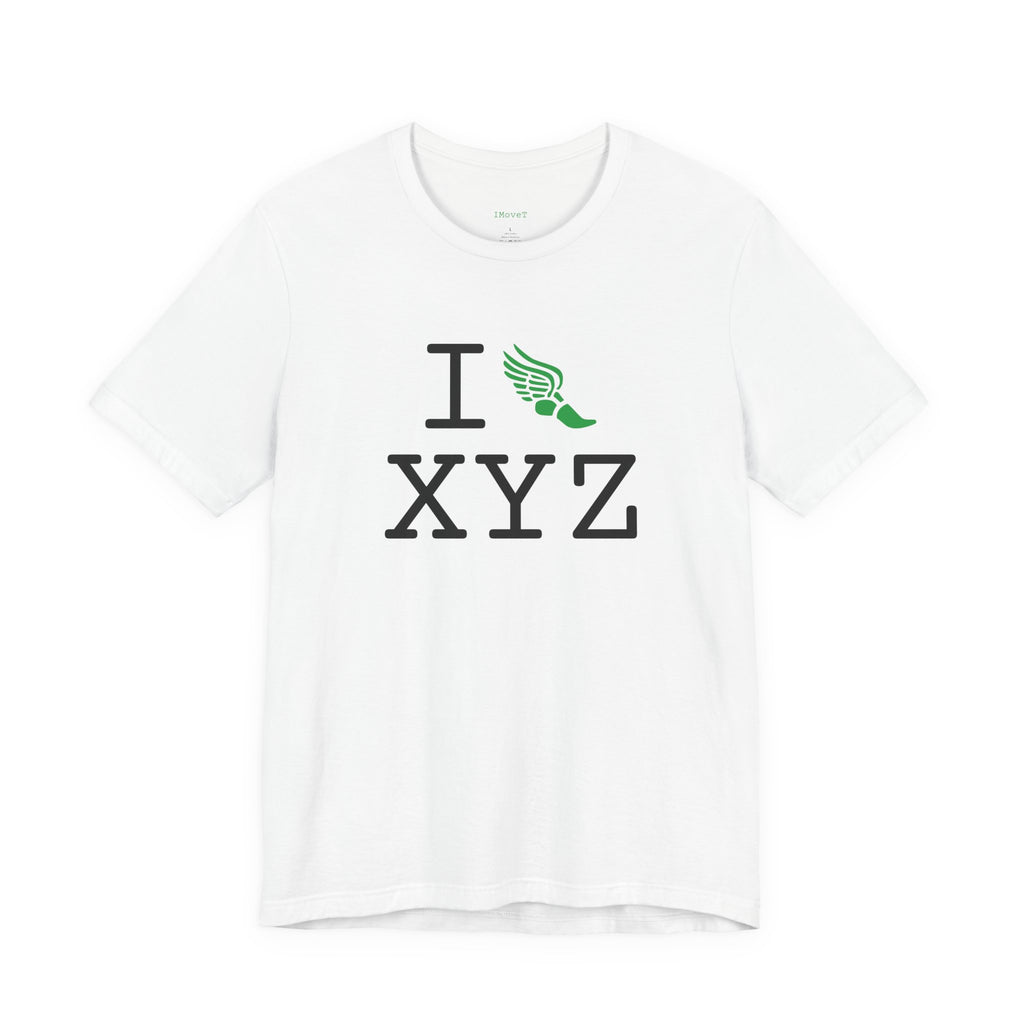 I Run ___ unisex T, green logo