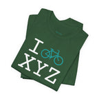 I Bike unisex T, teal bike