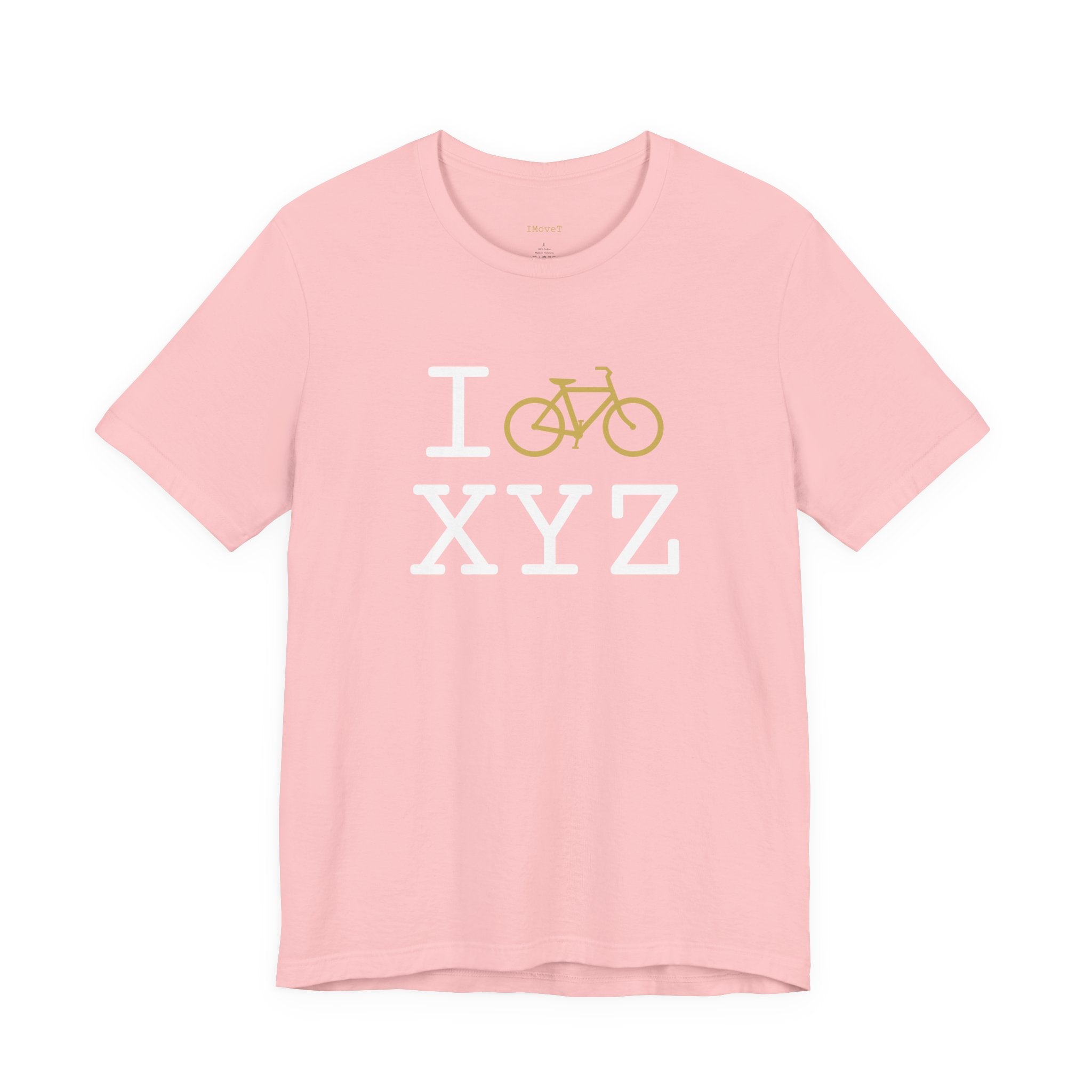 I Bike ___ unisex T, gold bike