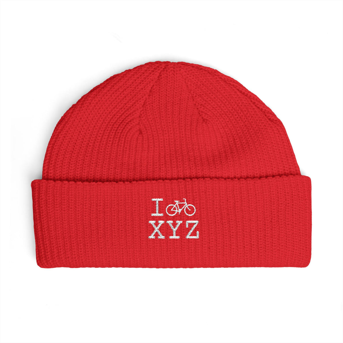 I Bike beanie, white bike