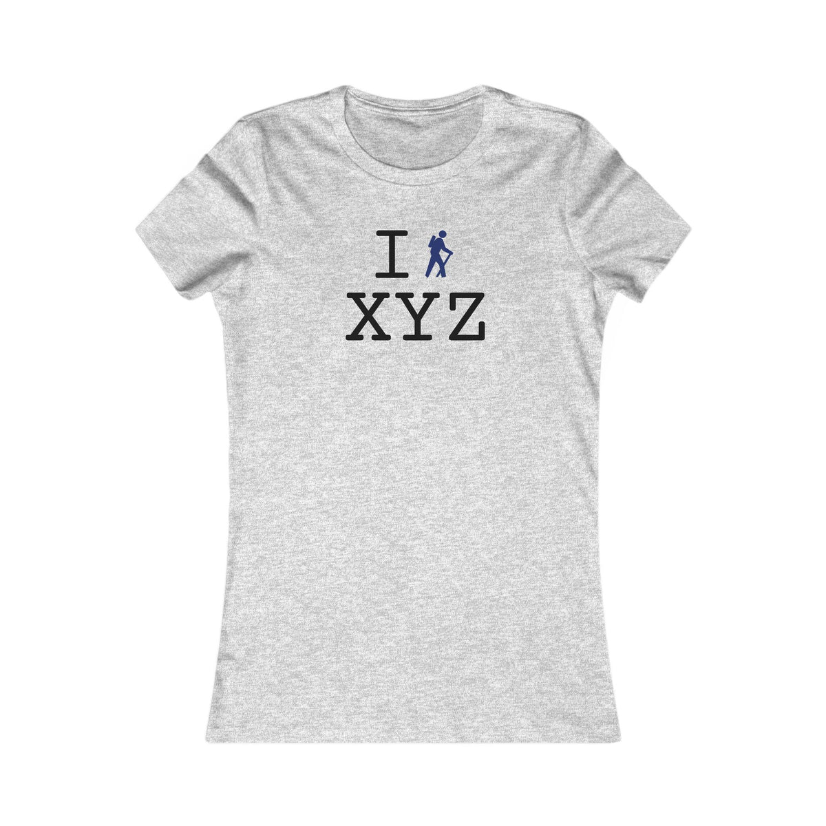 I Hike women's T, navy hiker
