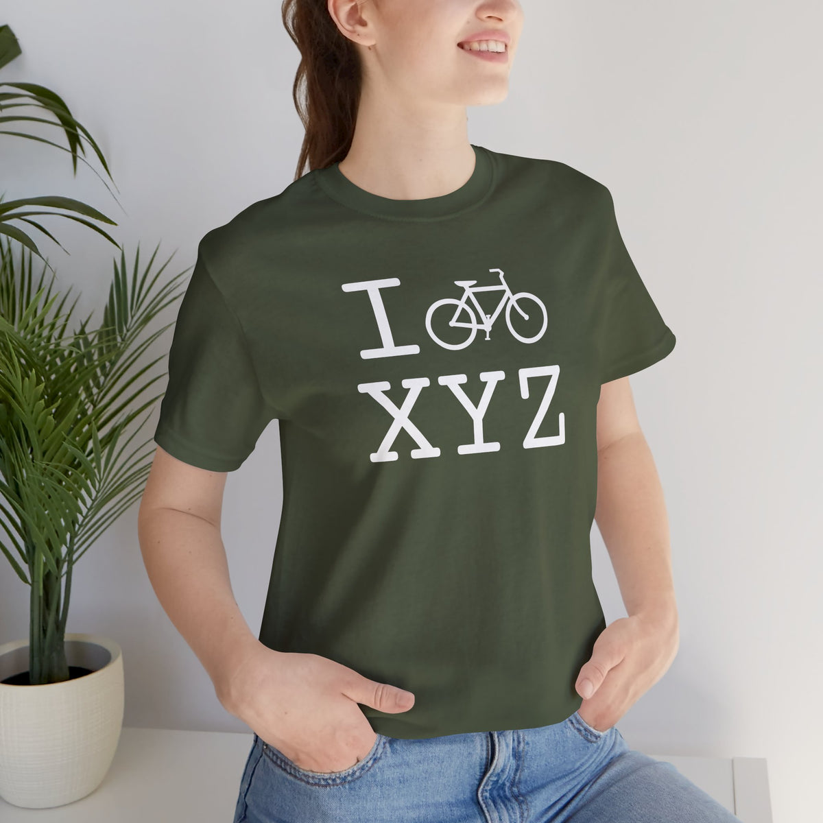 I Bike unisex T, white bike