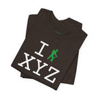 I Hike unisex T, green hiker