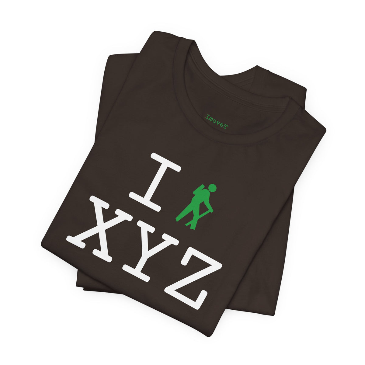 I Hike unisex T, green hiker