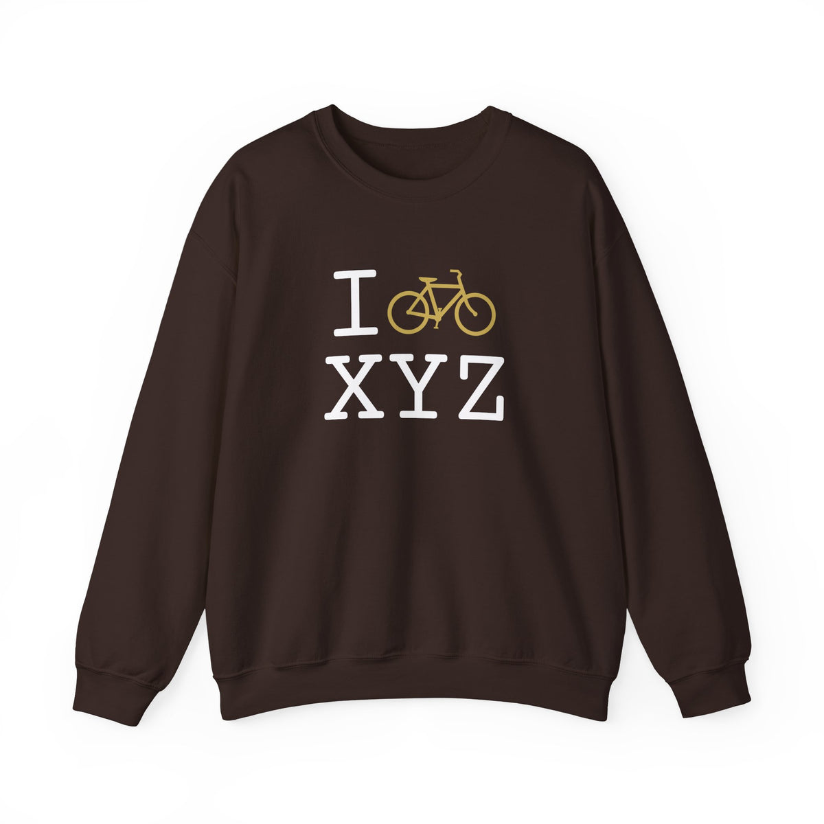 I Bike sweatshirt, gold bike