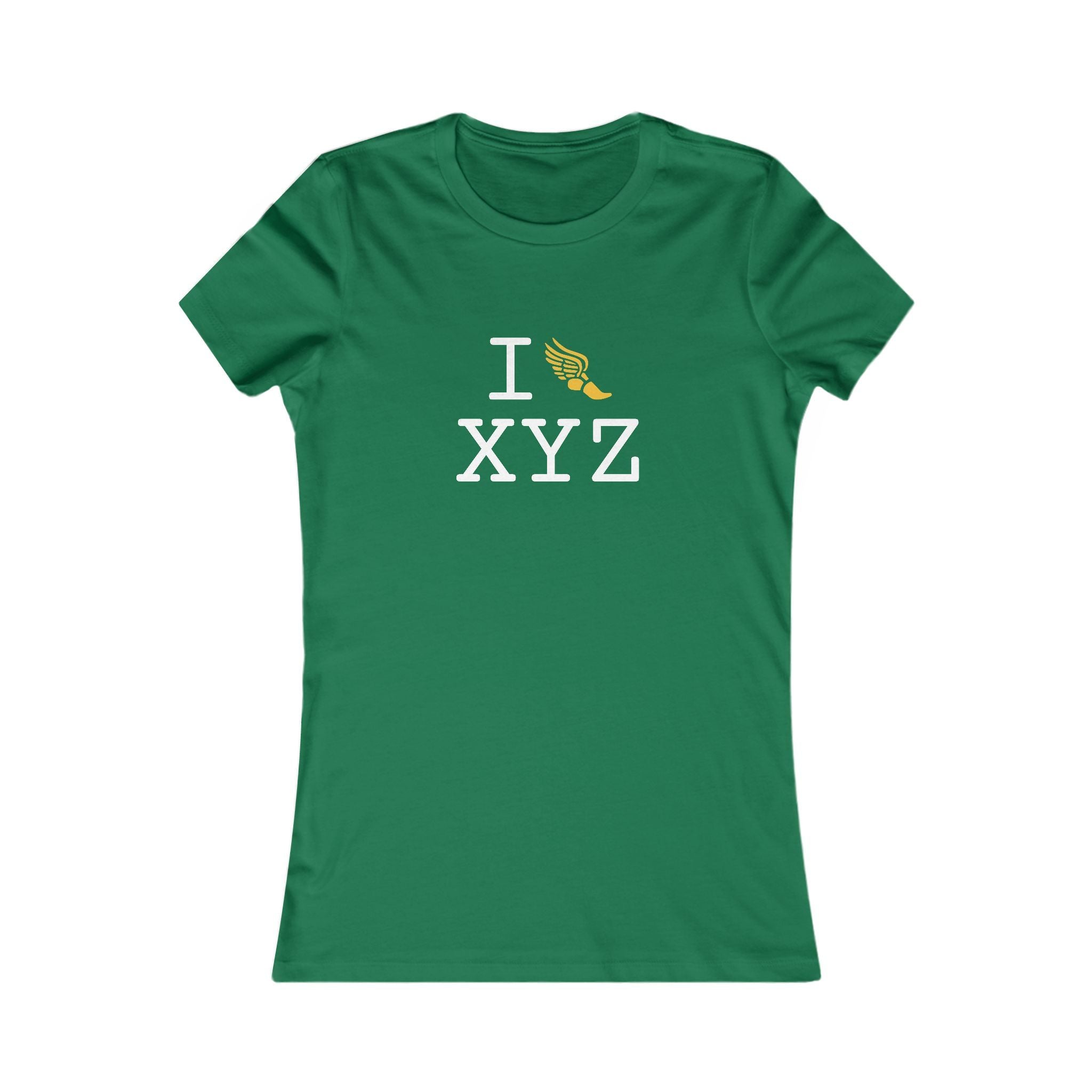 I Run ___ women's T, yellow logo