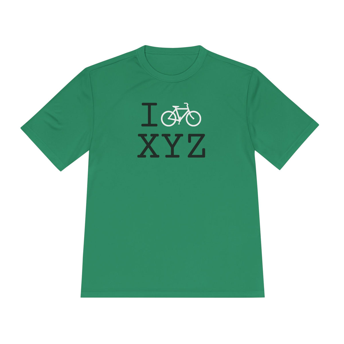 I Bike athletic T, white bike