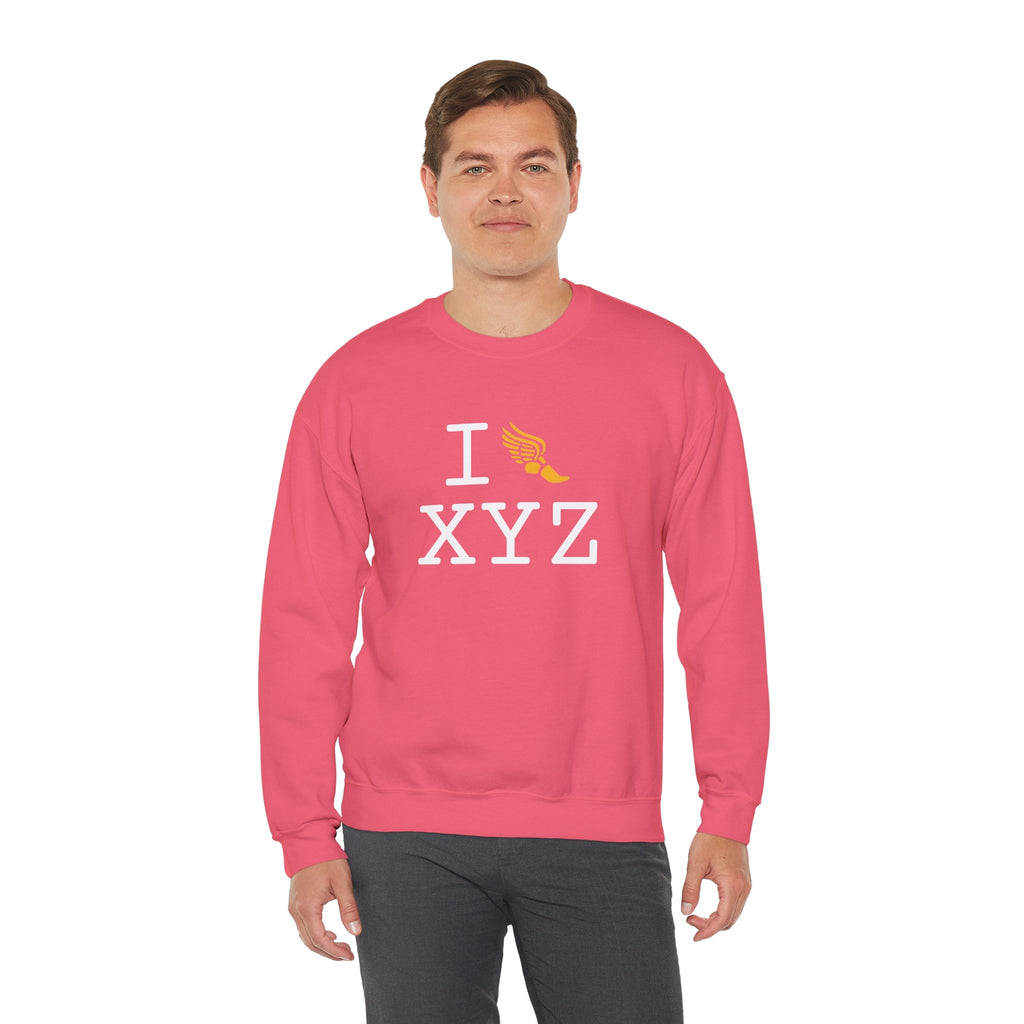 I Run sweatshirt, yellow logo