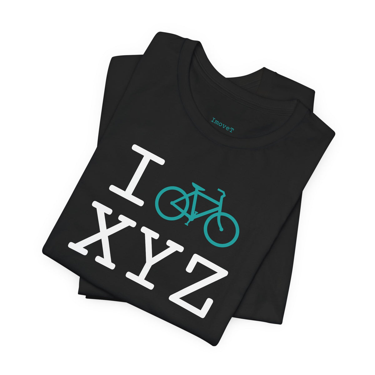 I Bike unisex T, teal bike