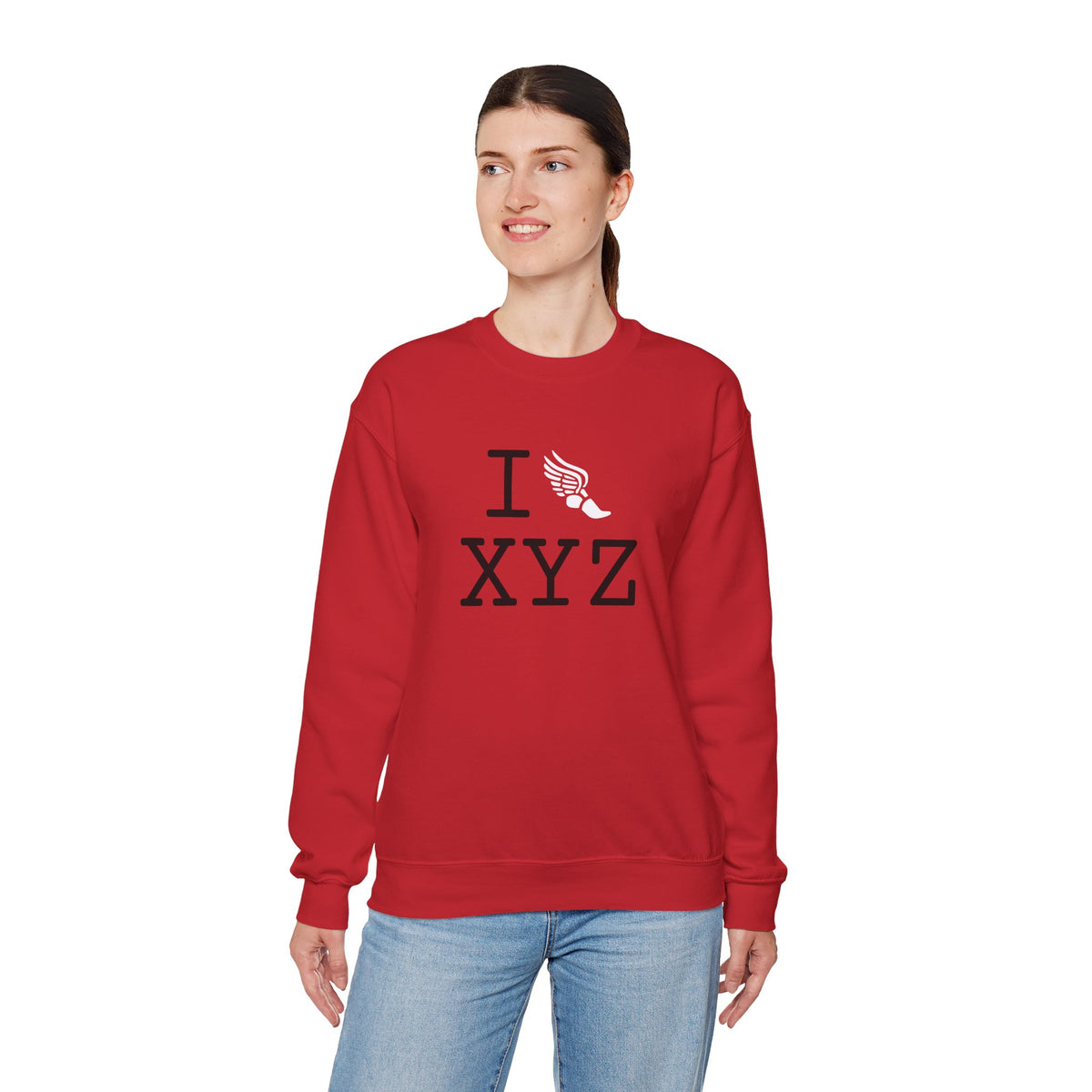 I Run sweatshirt, white logo