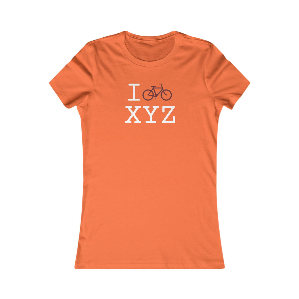 I Bike women's T, maroon bike