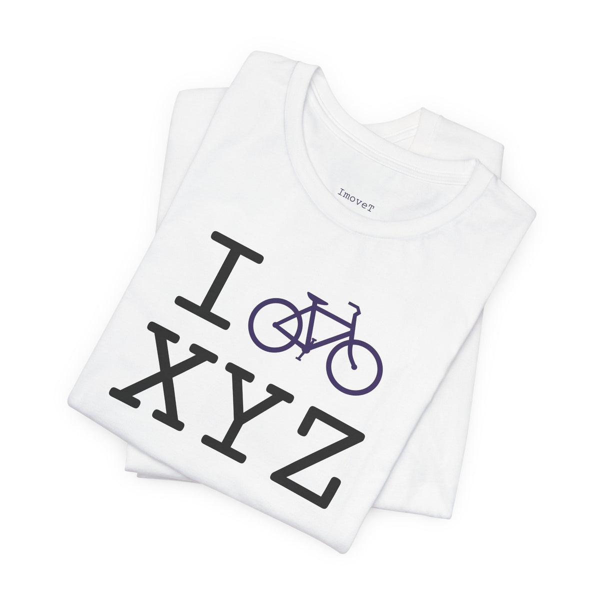 I Bike unisex T, purple bike