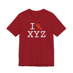 I Run unisex T, orange logo