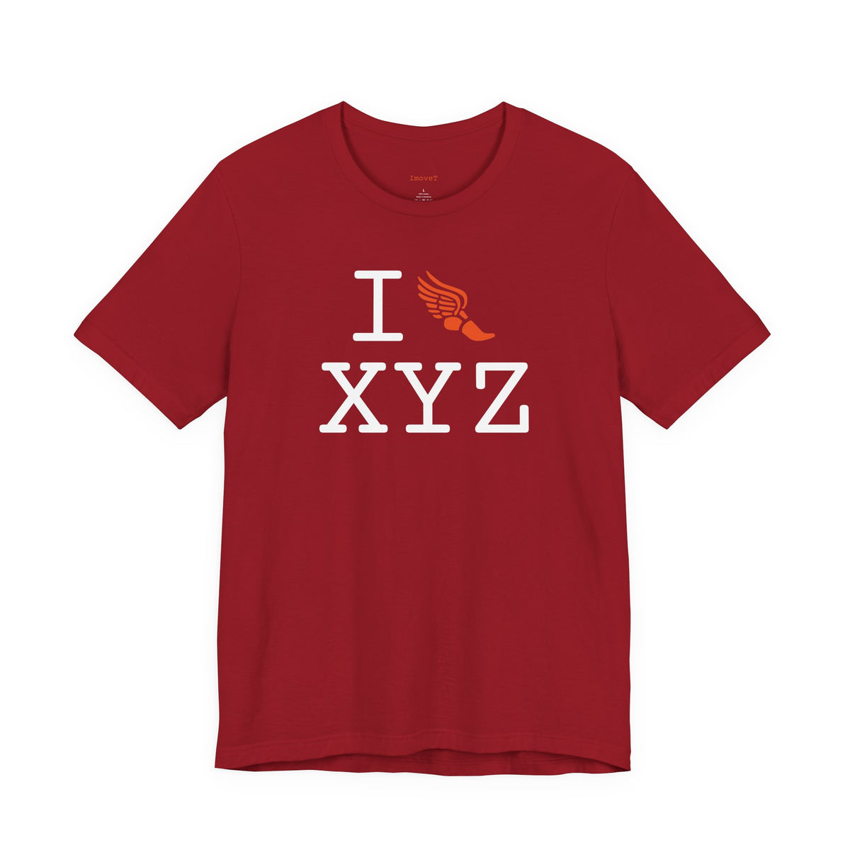 I Run unisex T, orange logo