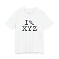 I Run ___ unisex T, purple logo