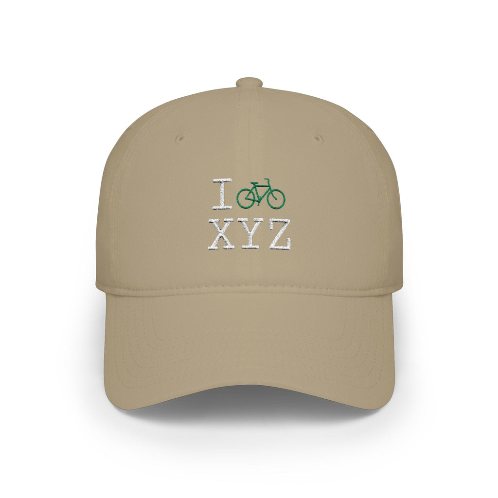 I Bike baseball cap, green bike