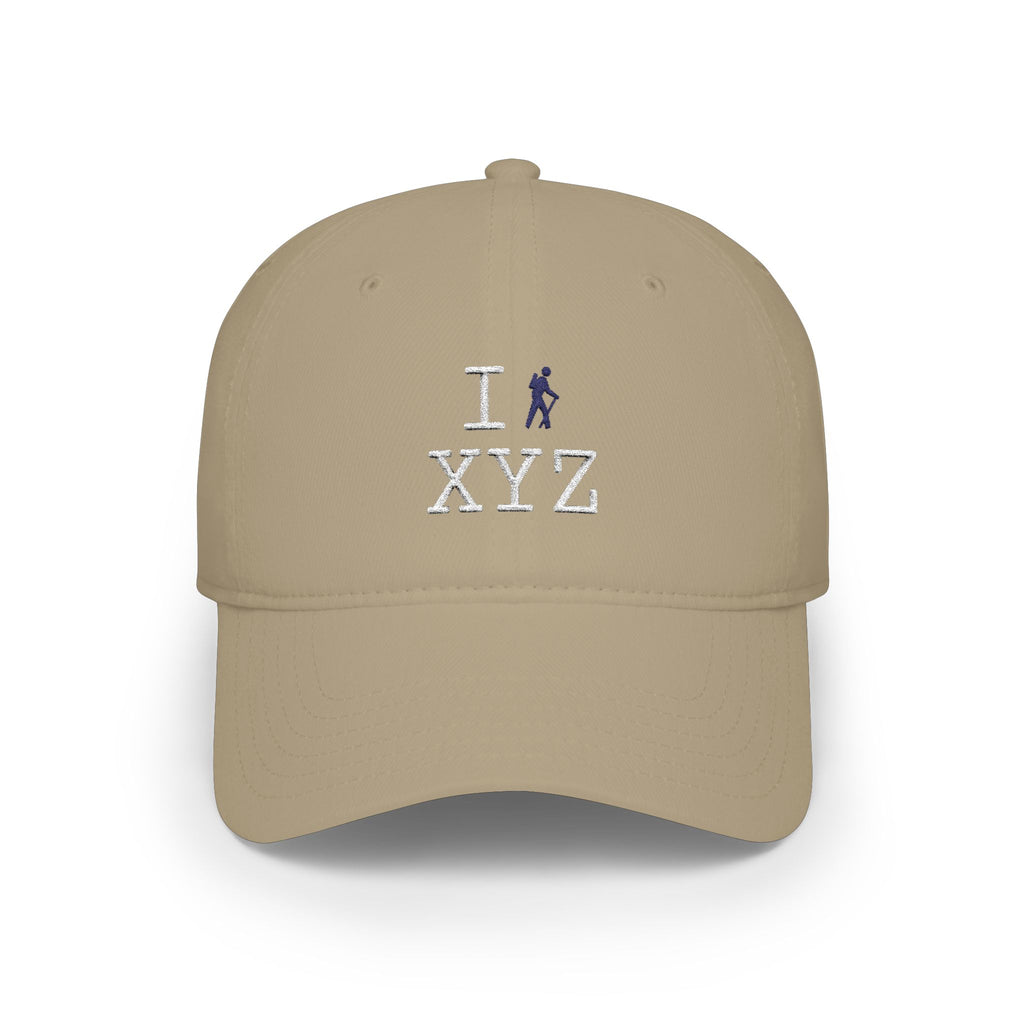 I Hike baseball cap, navy hiker