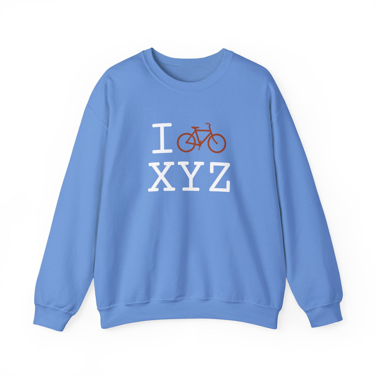 I Bike sweatshirt, dark orange bike