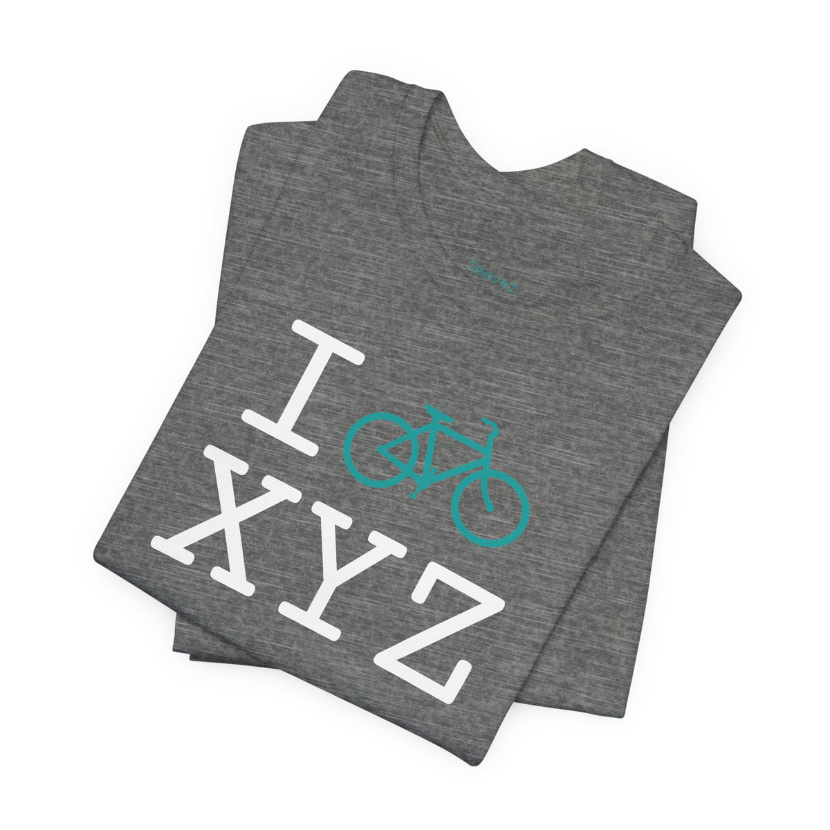 I Bike unisex T, teal bike