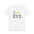 I Bike ___ unisex T, gold bike