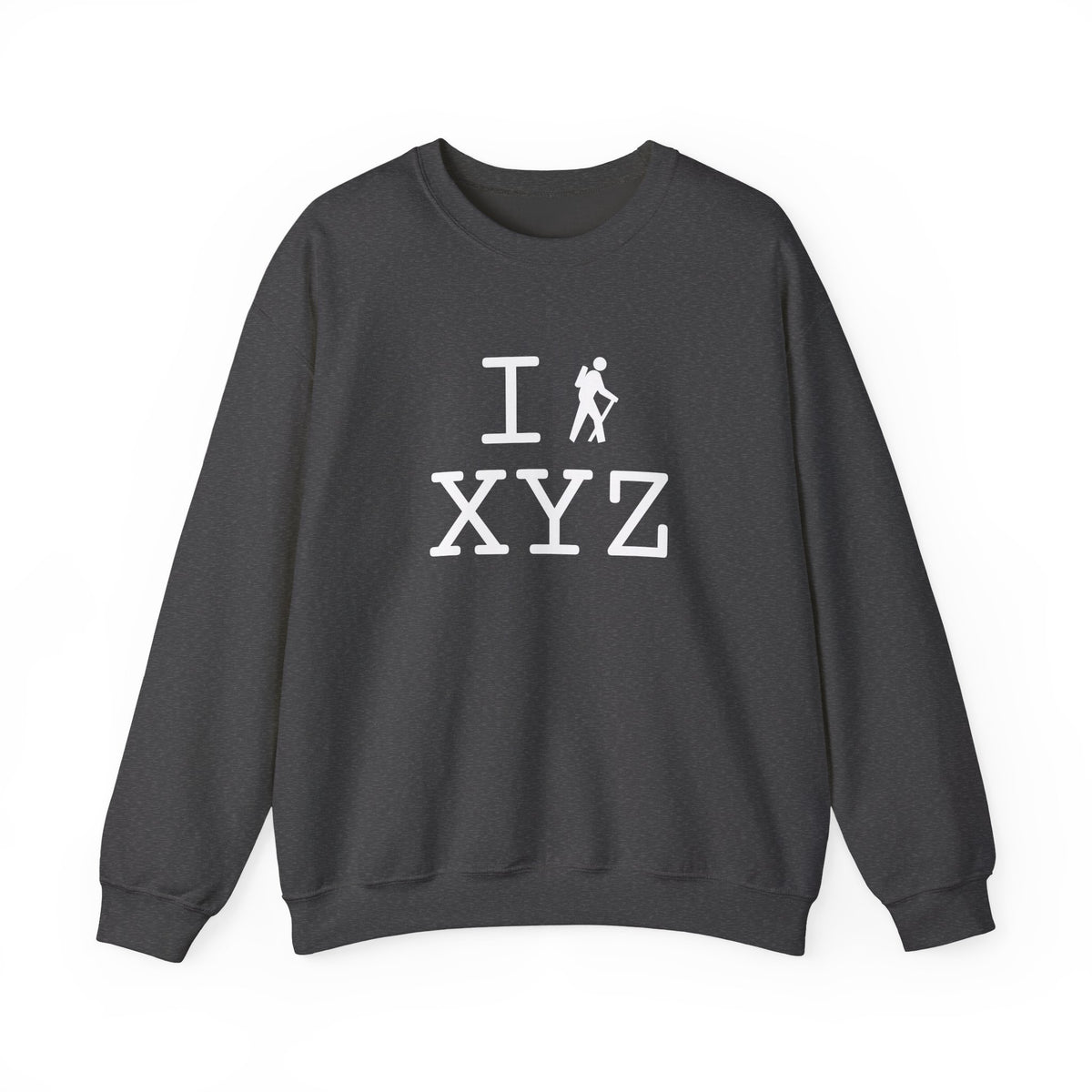I Hike sweatshirt, white hiker