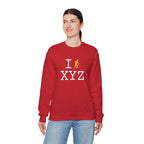 I Hike sweatshirt, yellow hiker
