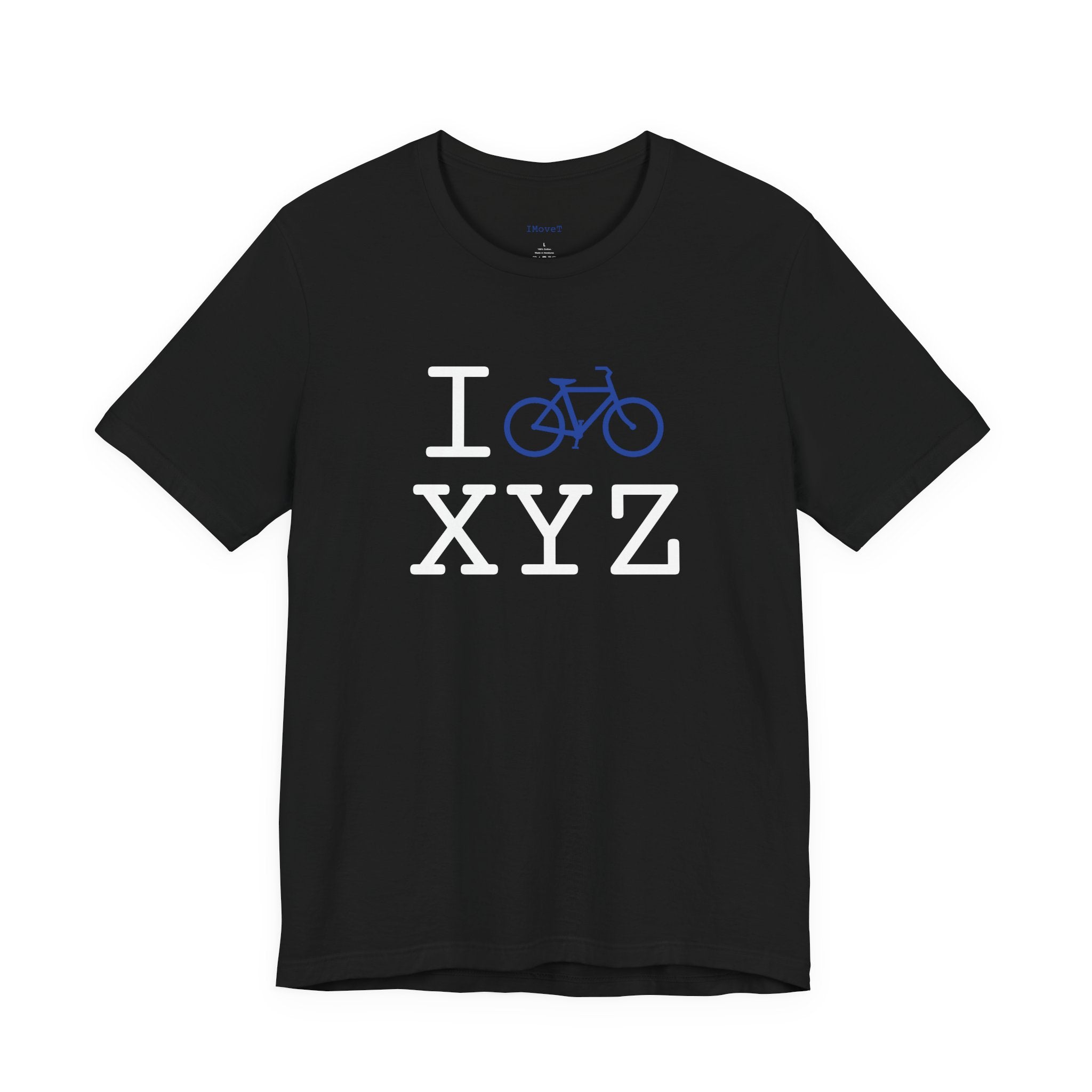 I Bike ___ unisex T, blue bike