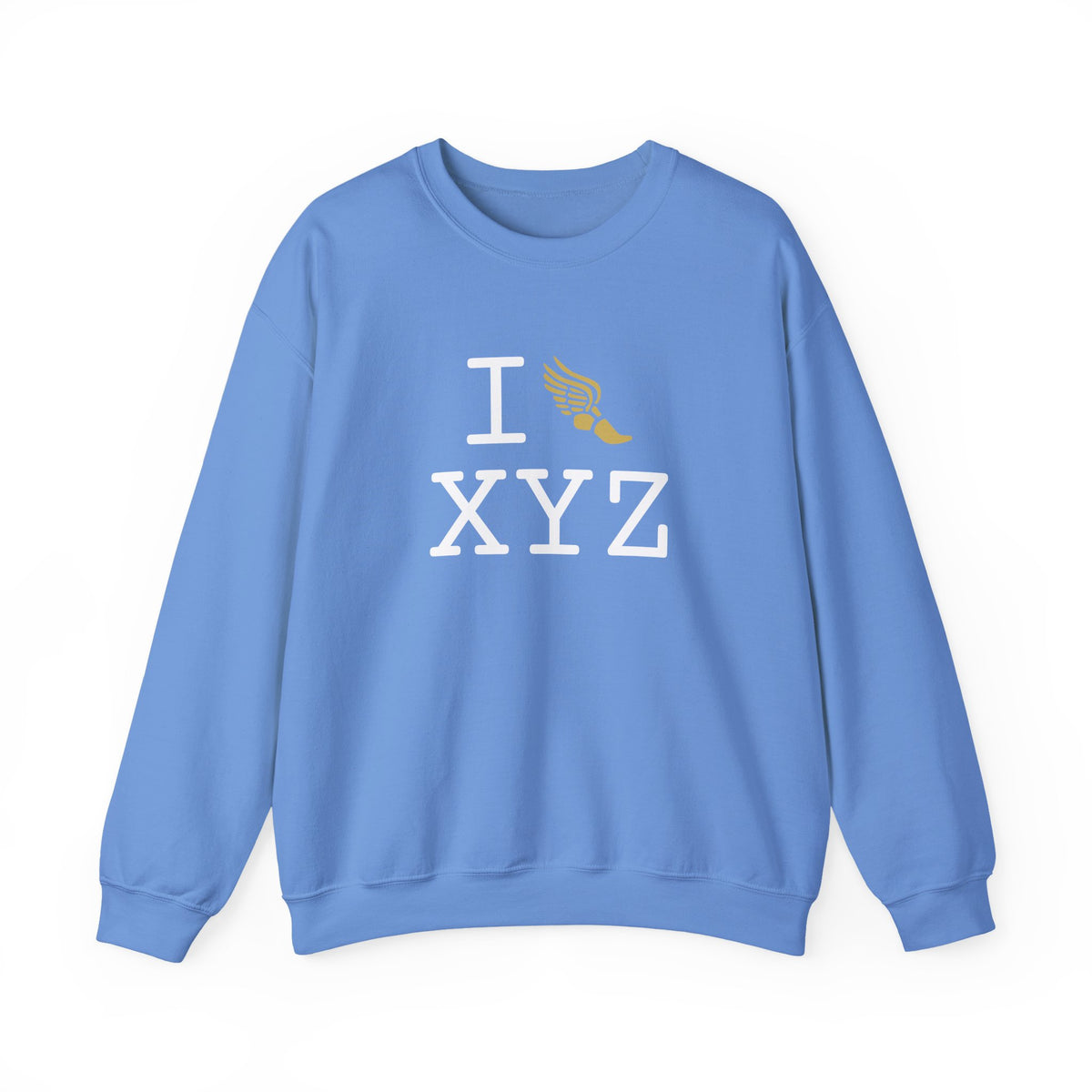 I Run sweatshirt, gold logo