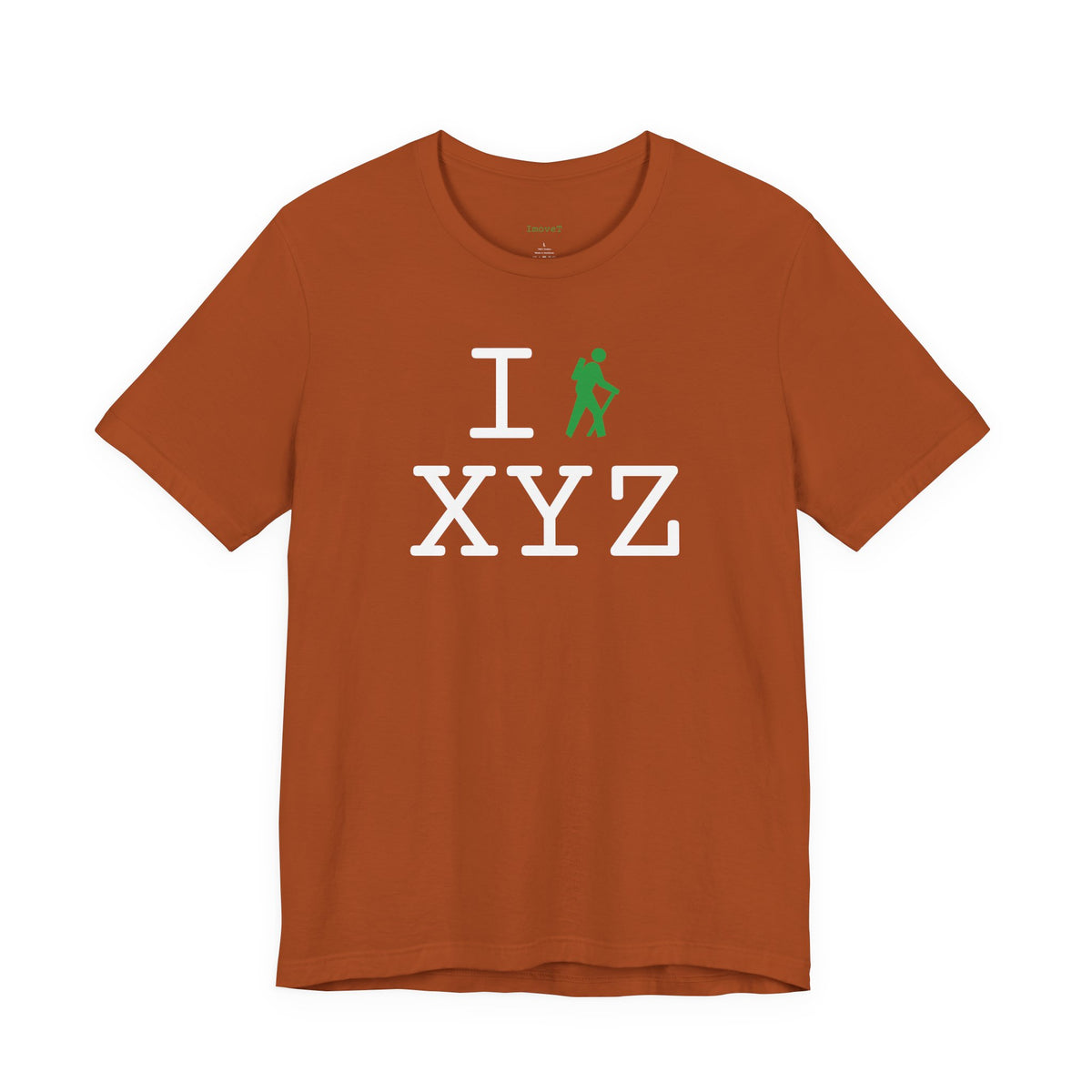I Hike unisex T, green hiker