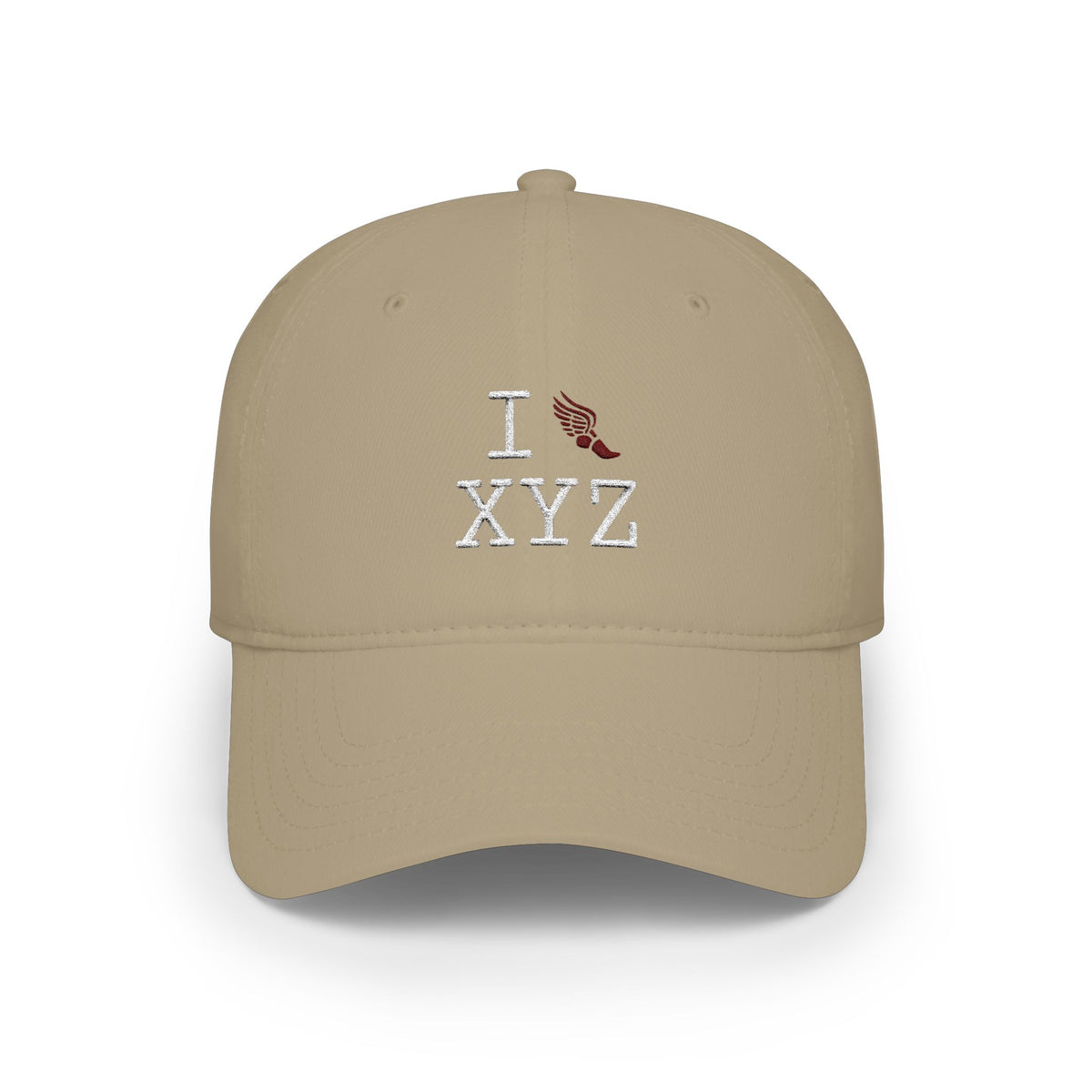 I Run baseball cap, maroon logo