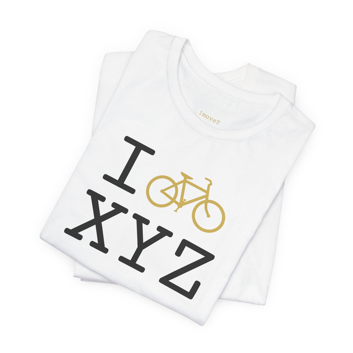 I Bike unisex T, gold bike