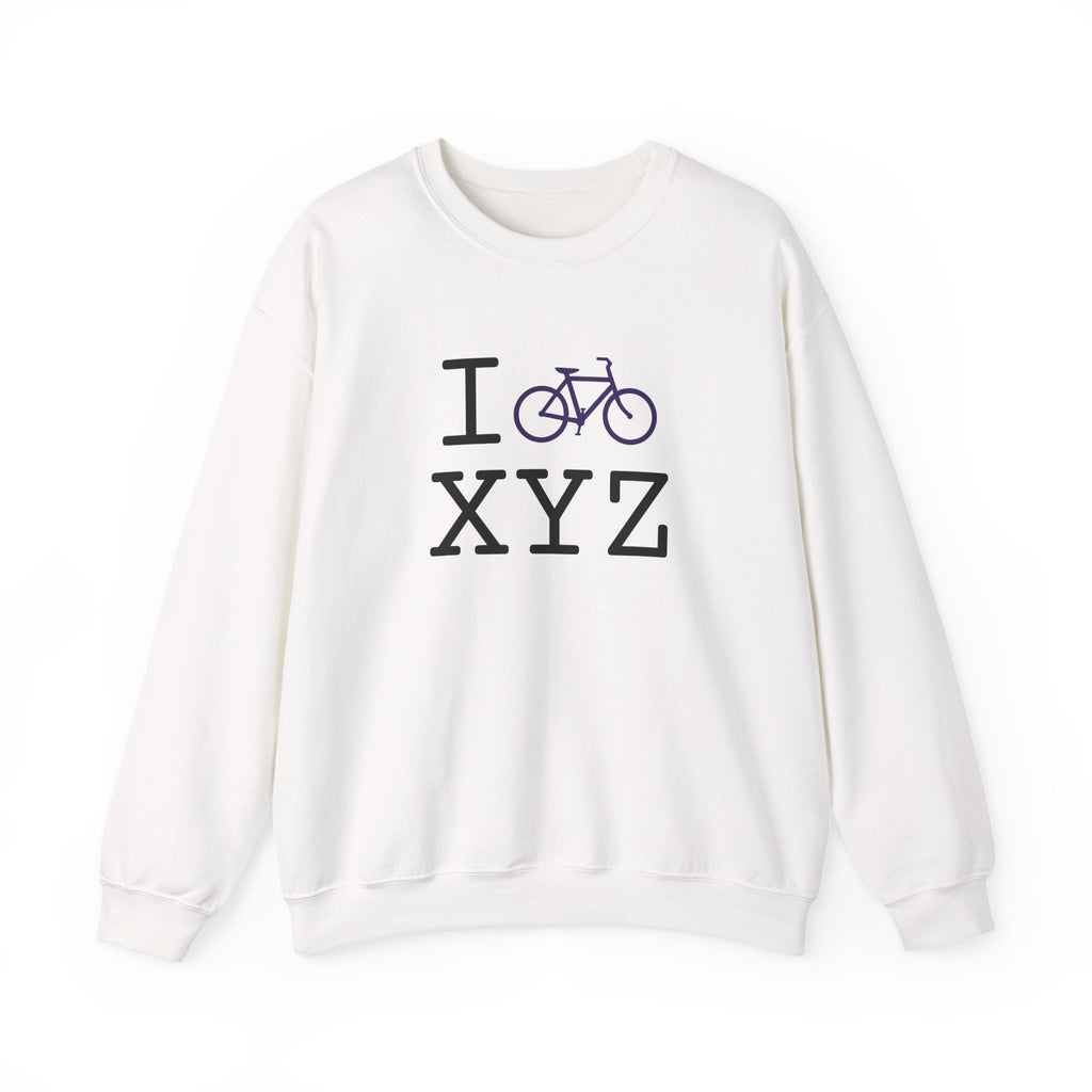 I Bike sweatshirt, purple bike