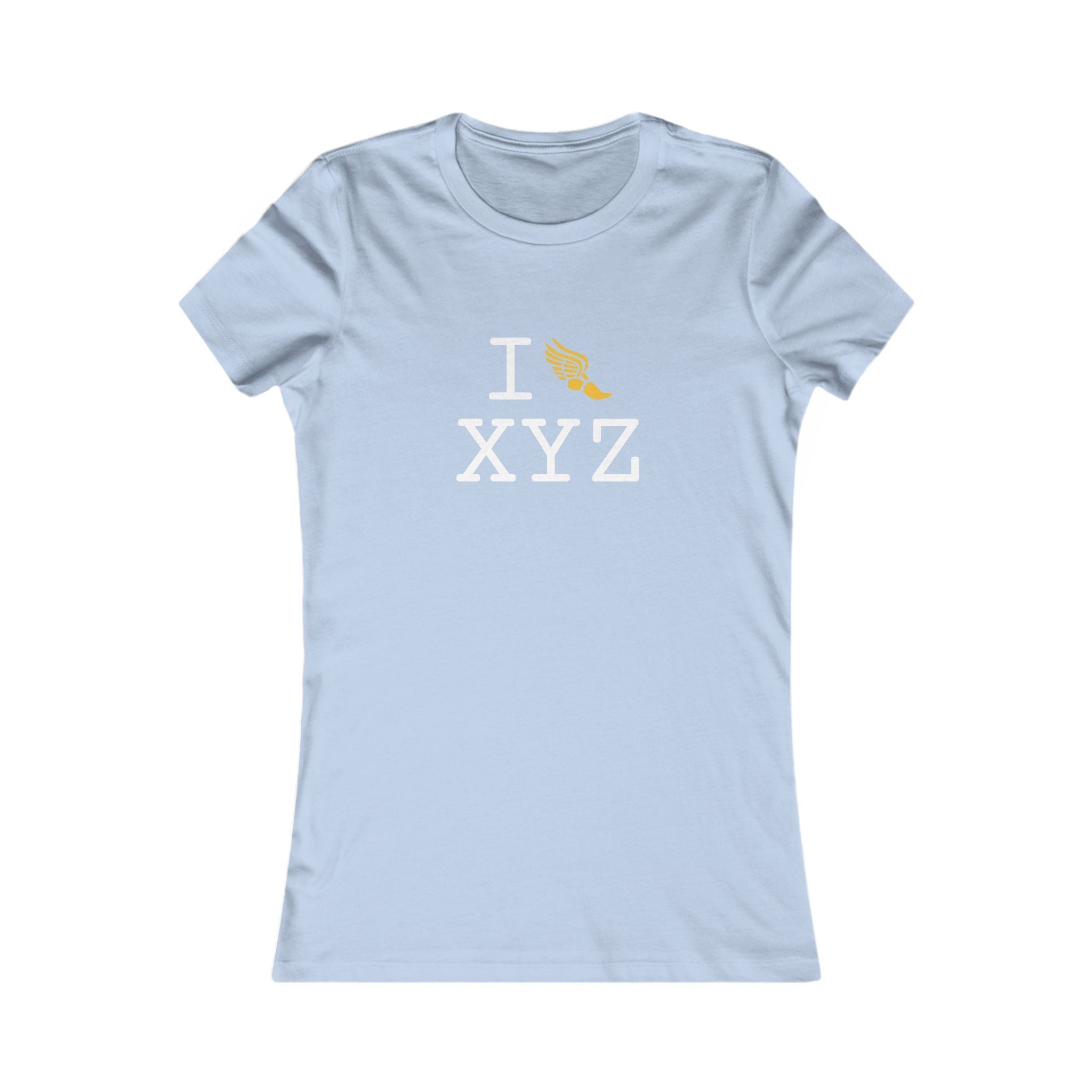I Run ___ women's T, yellow logo