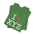 I Run unisex T, orange logo