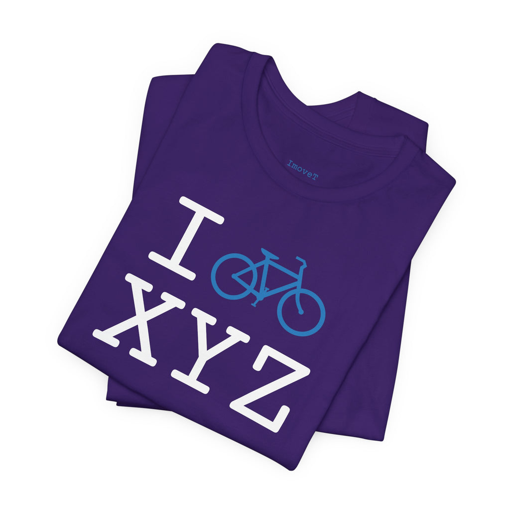 I Bike unisex T, light blue bike