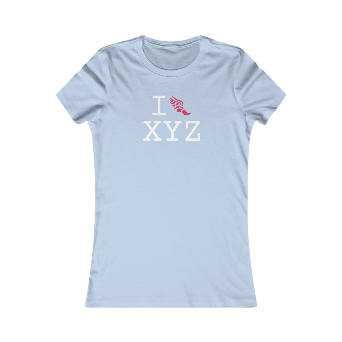I Run women's T, hot pink logo